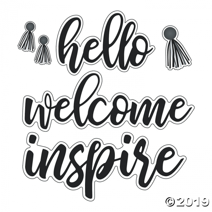 Schoolgirl Style Stylish Script Words: Hello Bulletin Board Set (1 Set(s))