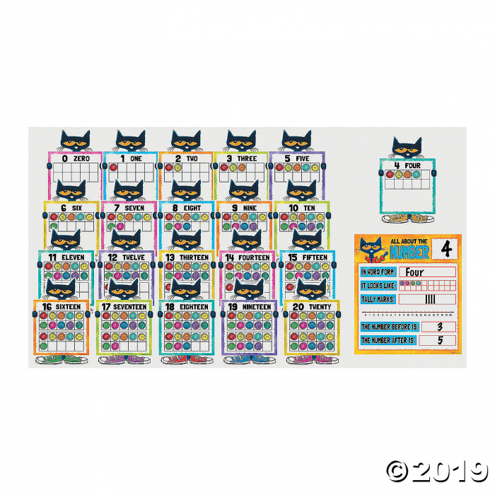 Pete the Cat Numbers 0-20 Mini Bulletin Board Set (1 Set(s))