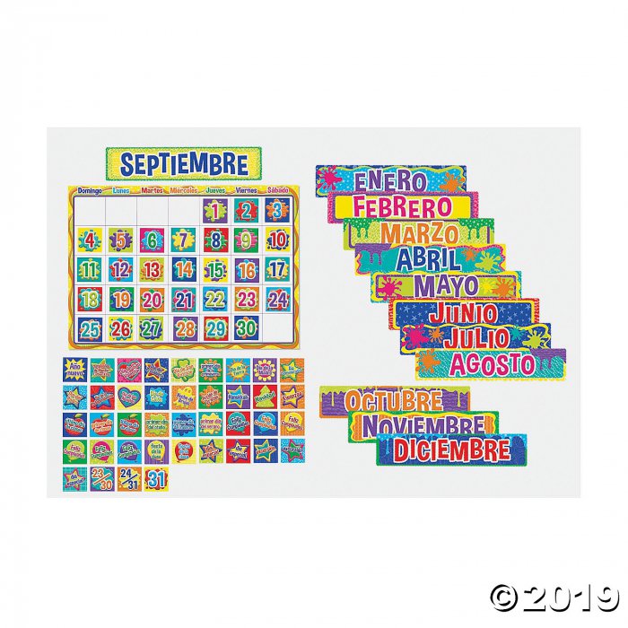 Color My World Spanish Classroom Calendar Bulletin Board Set (1 Set(s))