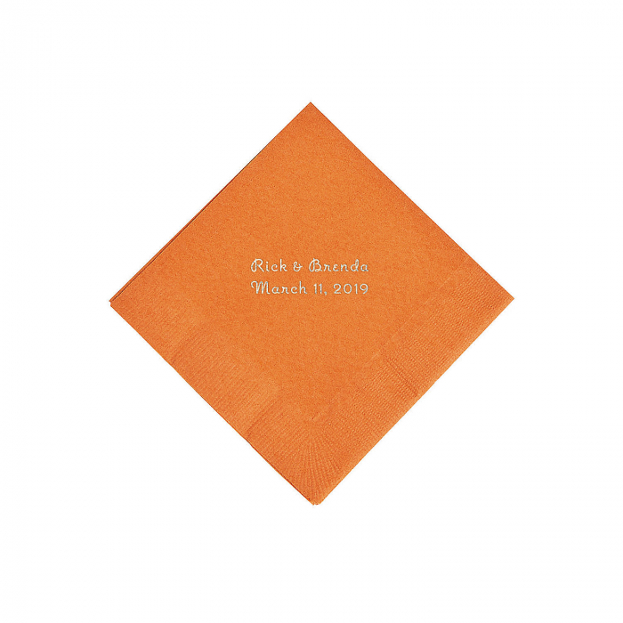 Pumpkin Spice Personalized Napkins with Silver Foil - Beverage (50 Piece(s))