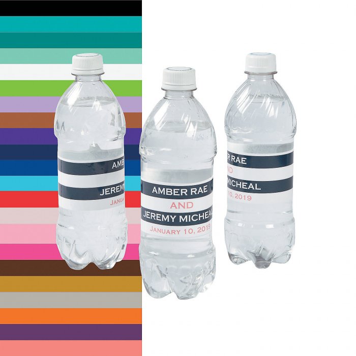 Personalized Simple Stripe Water Bottle Labels (50 Piece(s))