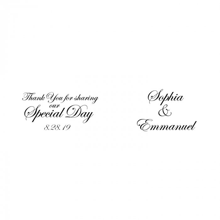 Personalized Traditional Script Wedding Water Bottle Labels (50 Piece(s))