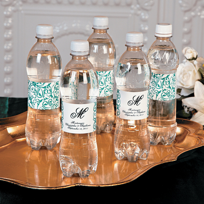 Personalized Swirl Water Bottle Labels (50 Piece(s))