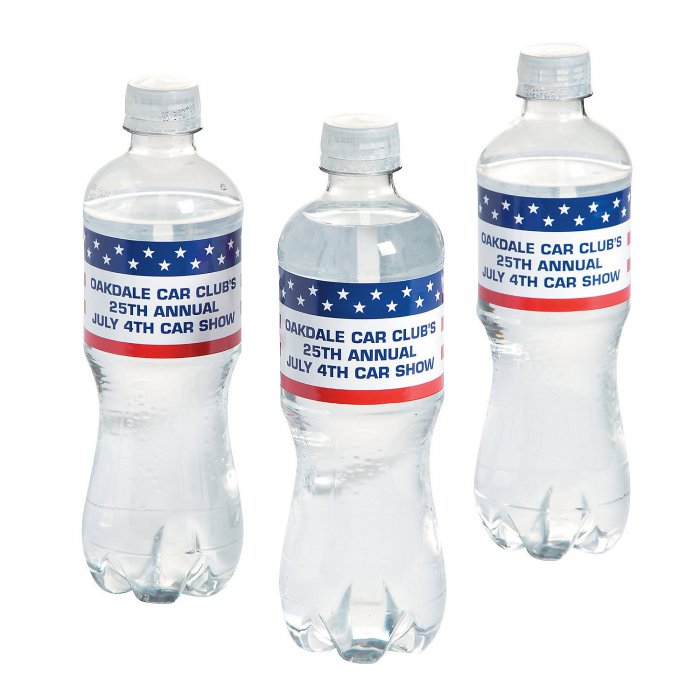 Personalized Patriotic Flag Water Bottle Labels (50 Piece(s))