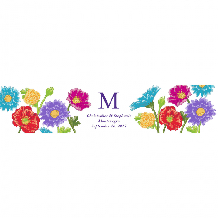 Personalized Love in Bloom Wedding Water Bottle Labels (50 Piece(s))