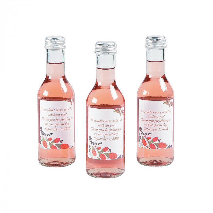 Personalized Floral Mini Wine Bottle Labels (25 Piece(s))