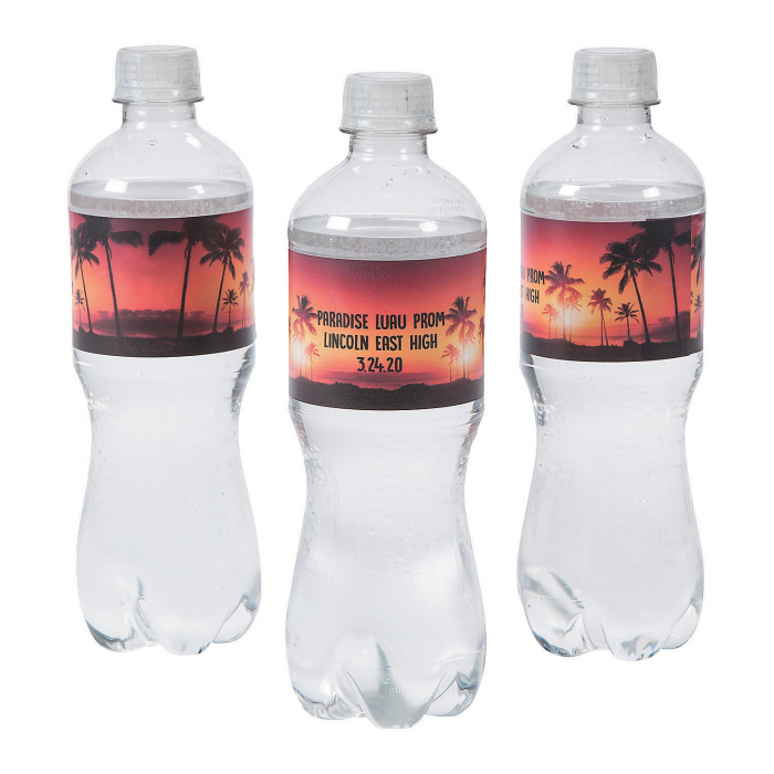 Personalized Island Luau Water Bottle Labels (50 Piece(s))