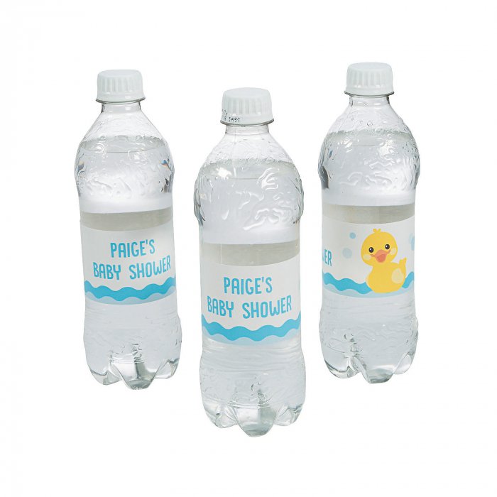 Personalized Rubber Ducky Baby Shower Water Bottle Labels (50 Unit(s))