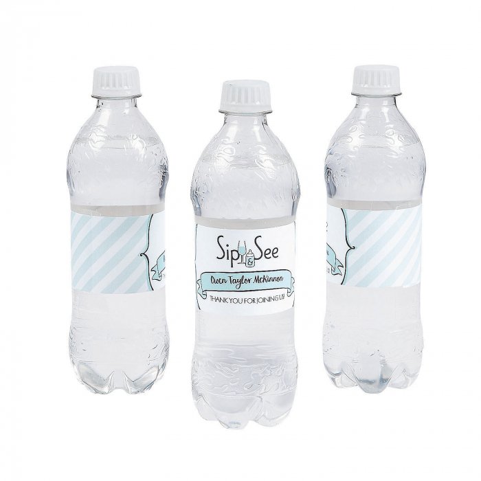 Personalized Sip & See Water Bottle Labels (50 Piece(s))