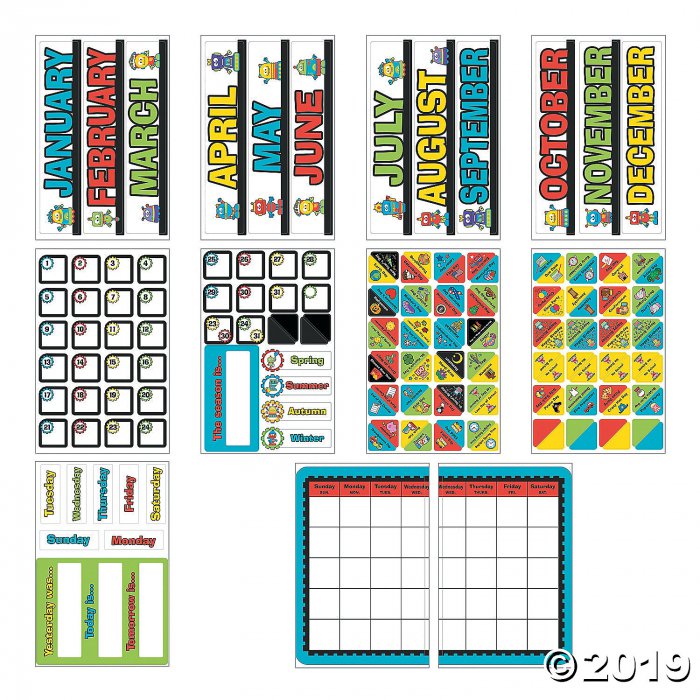 Robots & Gears Bulletin Board Calendar (1 Set(s))