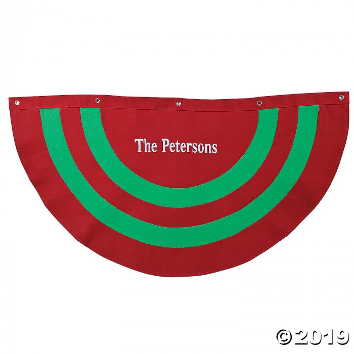 Red & Green Striped Christmas Bunting (1 Piece(s))