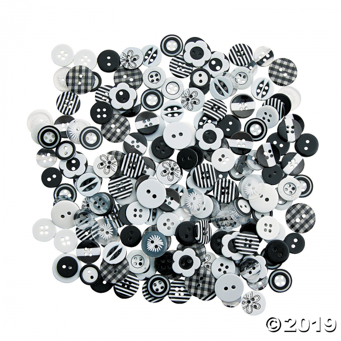 Black & White Button Assortment (200 Piece(s)) Black & White Button Assortment (200 Piece(s))