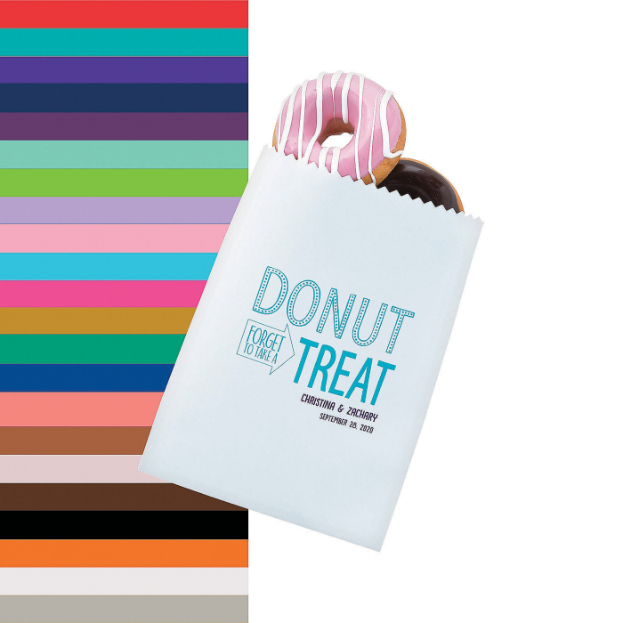 Personalized White Donut Treat Bags (50 Piece(s))