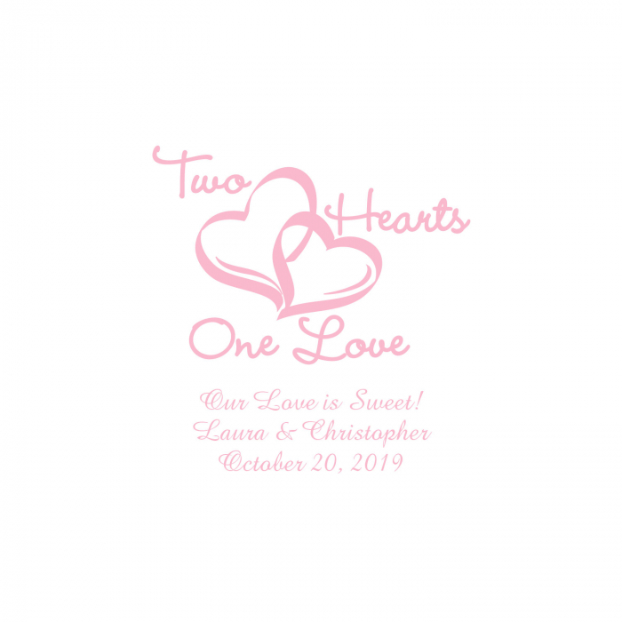 Personalized Two Hearts Treat Bags (50 Piece(s))