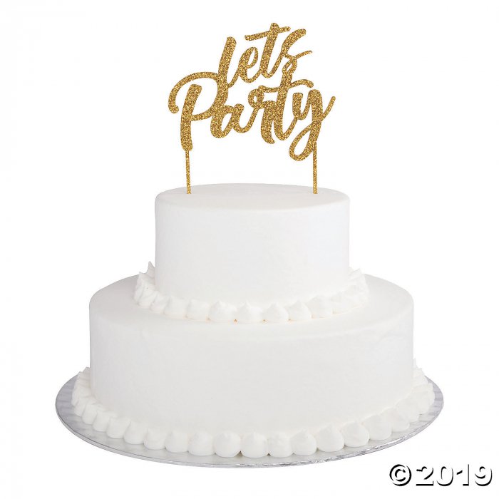 Let's Party Gold Cake Topper (1 Piece(s))
