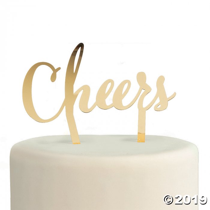 Gold Cheers Cake Topper (1 Piece(s))