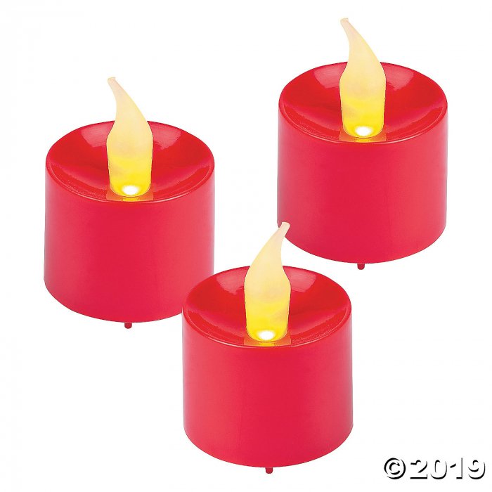 Red Battery-Operated Votive Candles (Per Dozen)