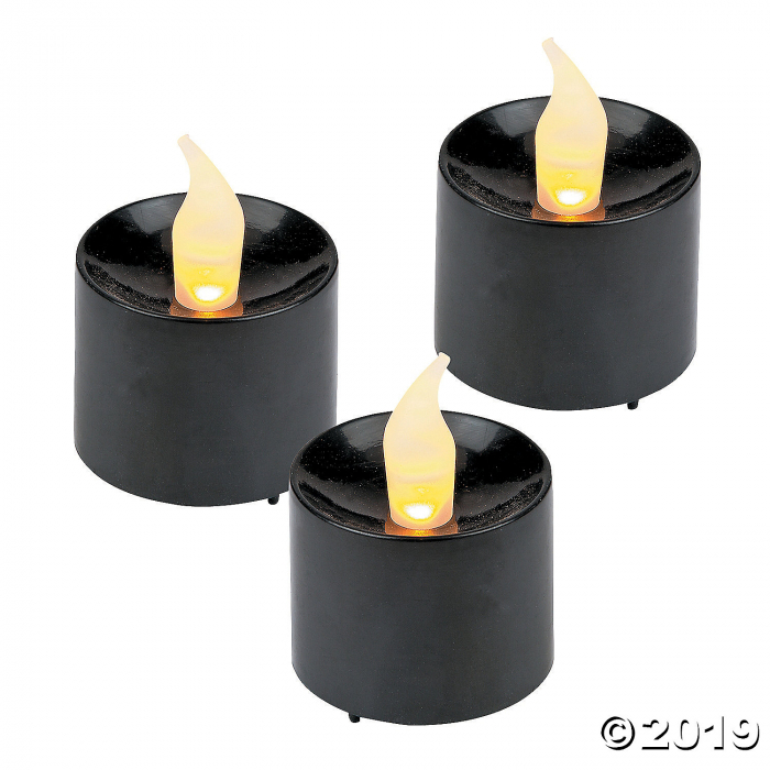 Black Battery-Operated Votive Candles (Per Dozen)