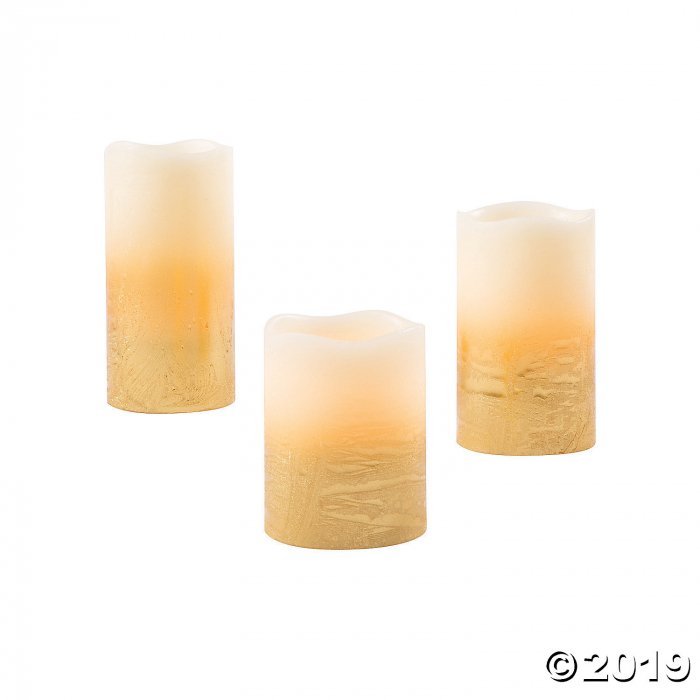 Battery-Operated Gold Ombre Flameless Candles (1 Set(s))