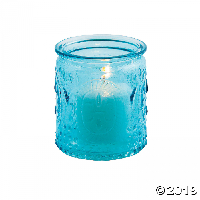 Blue Vintage Glass Votive Candle Holders (Per Dozen)