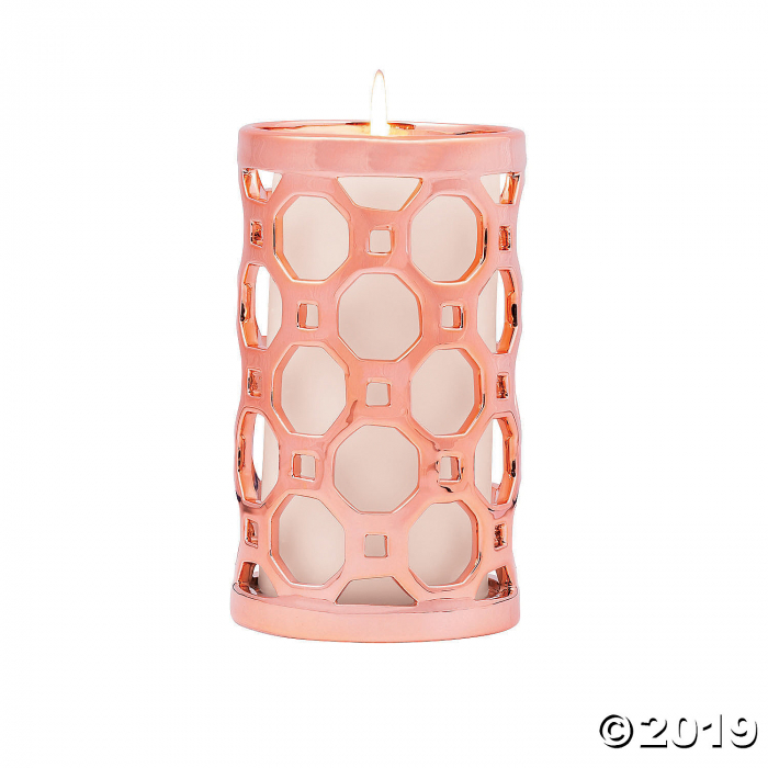 Geometric Cutout Rose Gold Candle Holder (1 Piece(s))