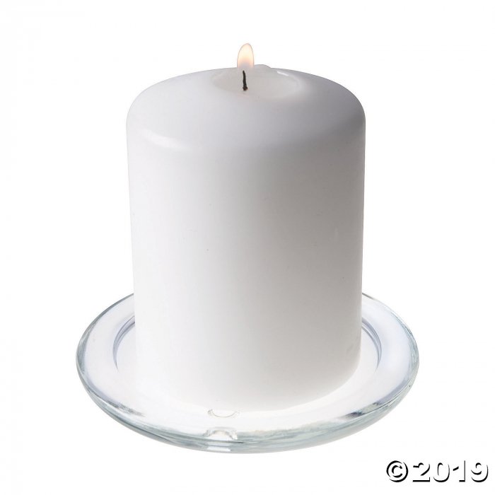 Clear Glass Candle Plates (1 Set(s))