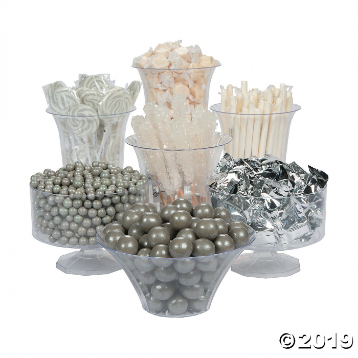 Silver & White Candy Buffet Assortment (1600 Piece(s))