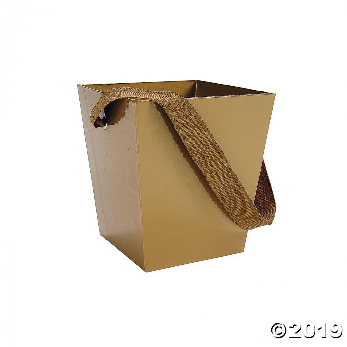 Gold Candy Buckets with Ribbon Handle (1 Set(s))