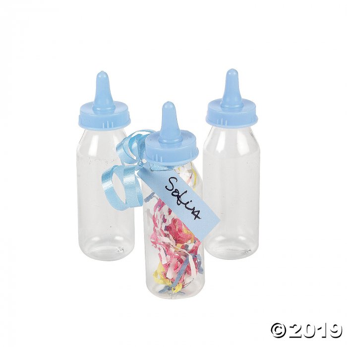 Pastel Blue Mini Baby Bottle Favor Containers (Per Dozen)
