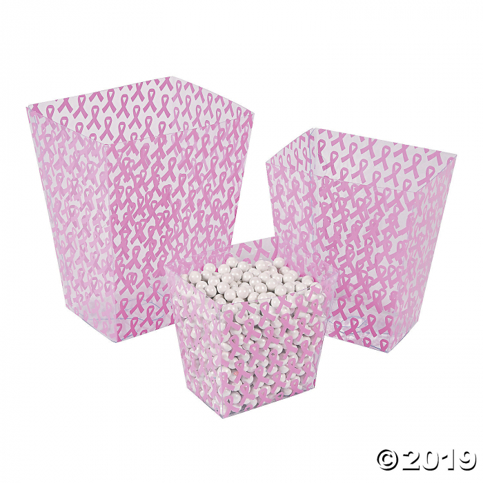 Pink Awareness Ribbon Candy Buckets (6 Piece(s)) Pink Awareness Ribbon Candy Buckets (6 Piece(s))