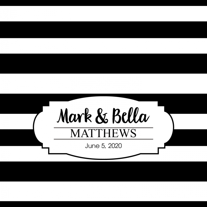 Personalized Black & White Stripe Candy Bar Sticker Labels (Per Dozen)