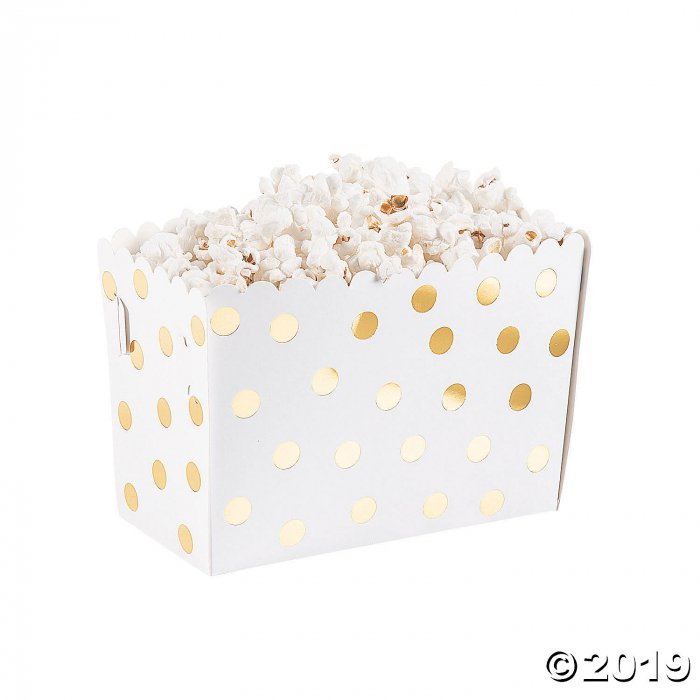 Gold Dot Popcorn Box Food Trays (Per Dozen)