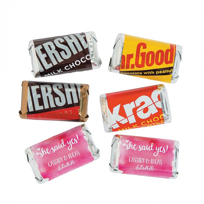 Personalized She Said Yes Mini Candy Bar Sticker Labels (30 Piece(s))