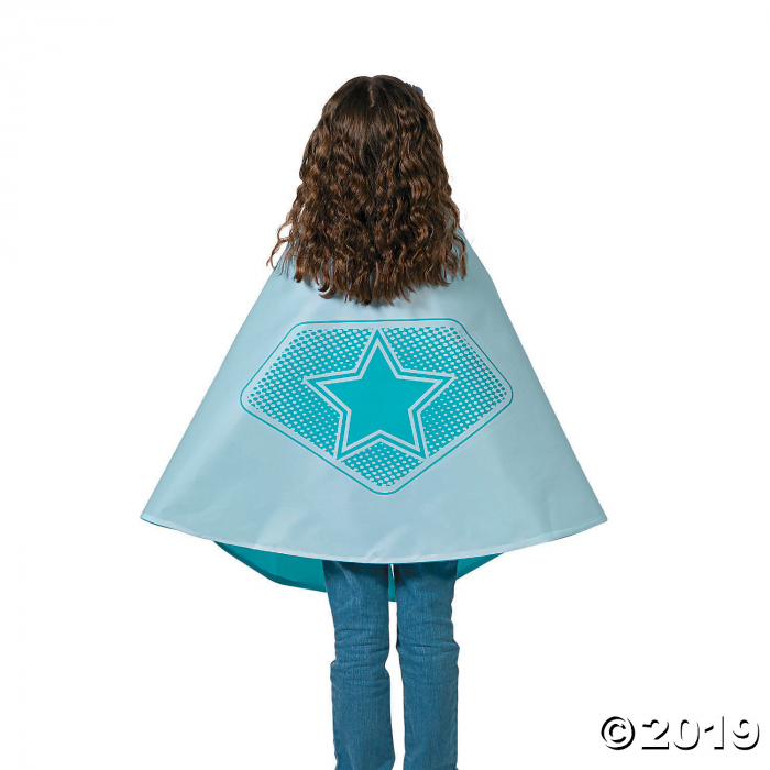 Teal & White Superhero Reversible Cape (1 Piece(s))