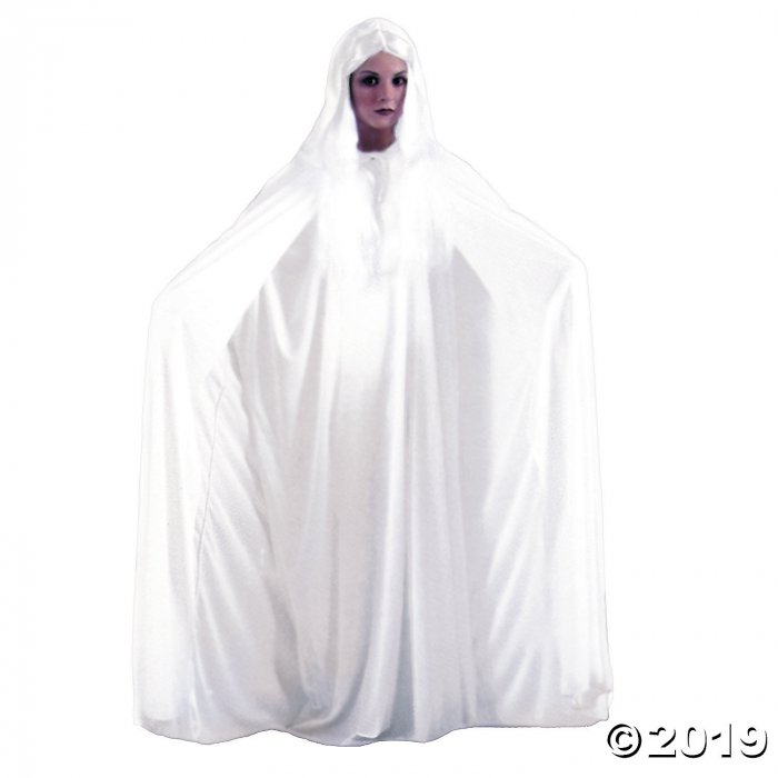White Cape Hooded Halloween Costume for Adults (1 Piece(s))