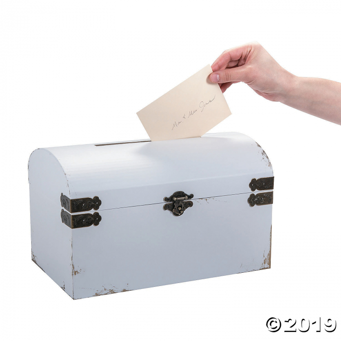 White Distressed Vintage Wedding Card Box (1 Piece(s))
