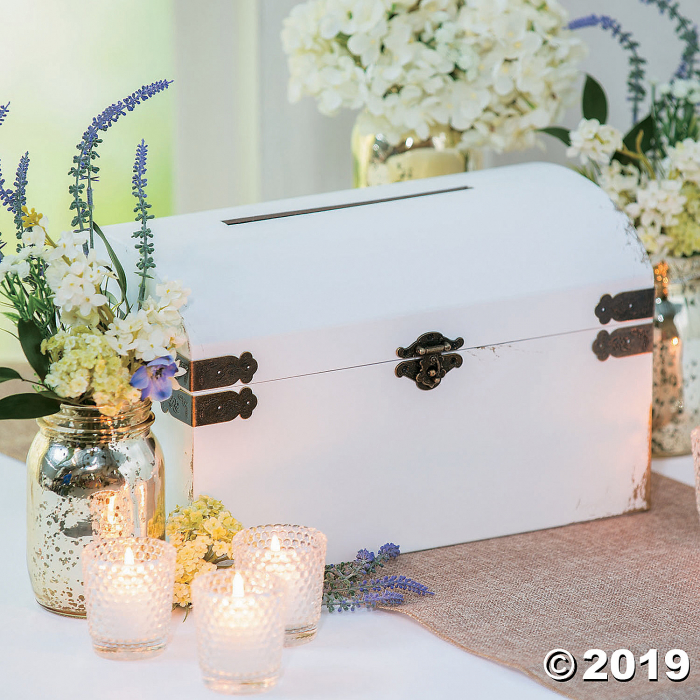 White Distressed Vintage Wedding Card Box (1 Piece(s))