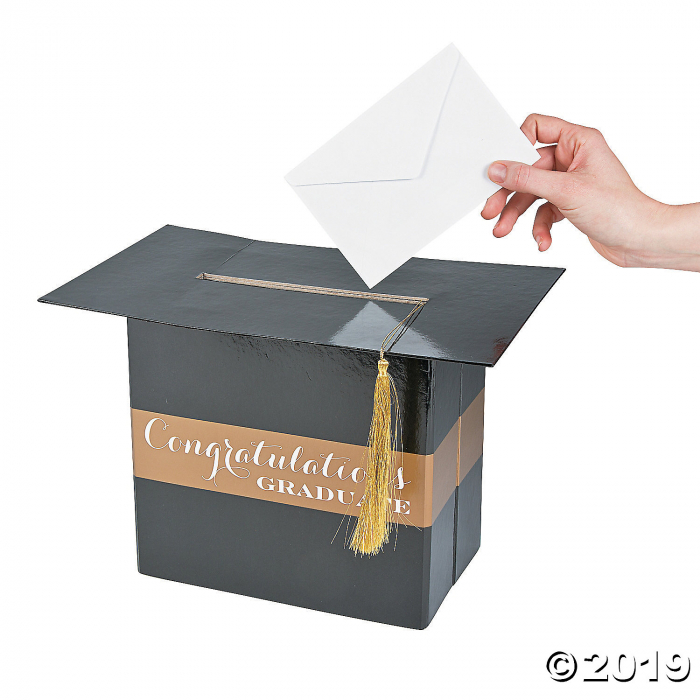 Black & Gold Graduation Card Box (1 Piece(s))