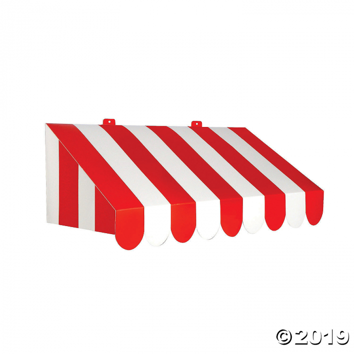 3D Red & White Circus Awning (1 Piece(s)) 3D Red & White Circus Awning (1 Piece(s))