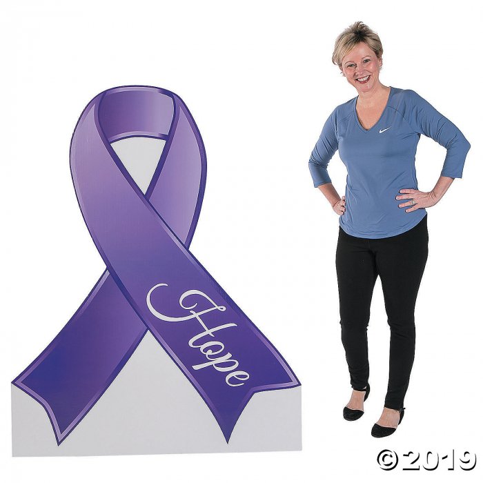 Purple Awareness Ribbon Cardboard Stand-Up (1 Piece(s))