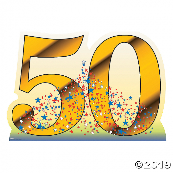 Number 50 Cardboard Cutout (1 Piece(s)) Number 50 Cardboard Cutout (1 Piece(s))