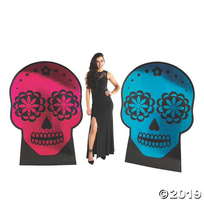 Metallic Sugar Skull Cardboard Stand-Ups (1 Set(s)) Metallic Sugar Skull Cardboard Stand-Ups (1 Set(s))