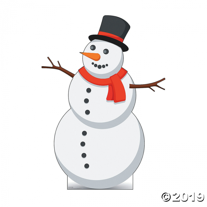 Life-Sized Illustrated Snowman Cardboard Stand-Up (1 Piece(s))