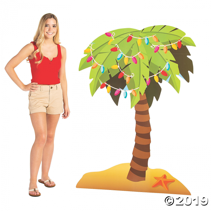 Palm Tree with Holiday Lights Cardboard Stand-Up (1 Piece(s))