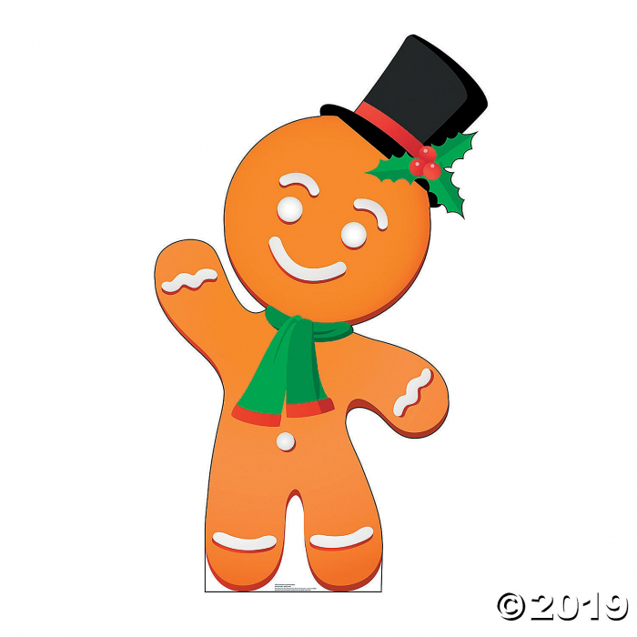 Life-Sized Illustrated Gingerbread Man Cardboard Stand-Up (1 Piece(s))