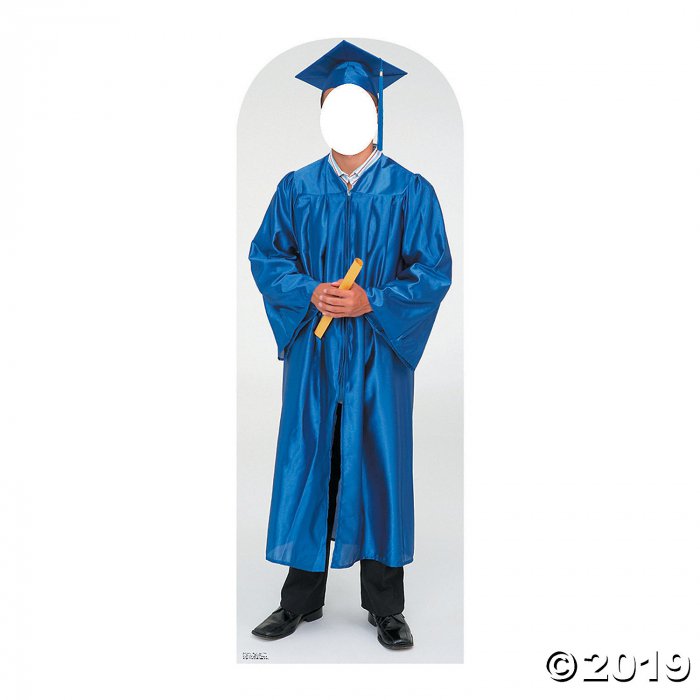 Men's Blue Cap & Gown Graduate Cardboard Stand-In Stand-Up (1 Piece(s))