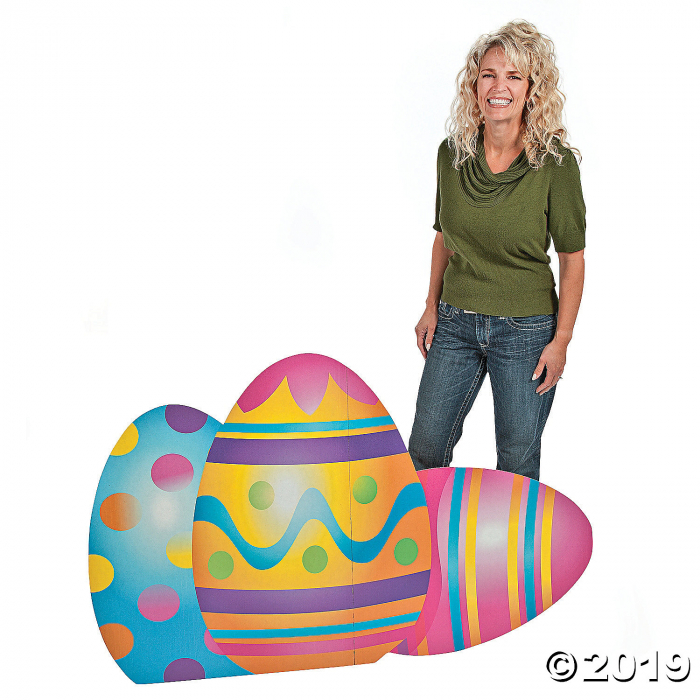 Mixed Print Easter Eggs Cardboard Stand-Up (1 Piece(s)) Mixed Print Easter Eggs Cardboard Stand-Up (1 Piece(s))