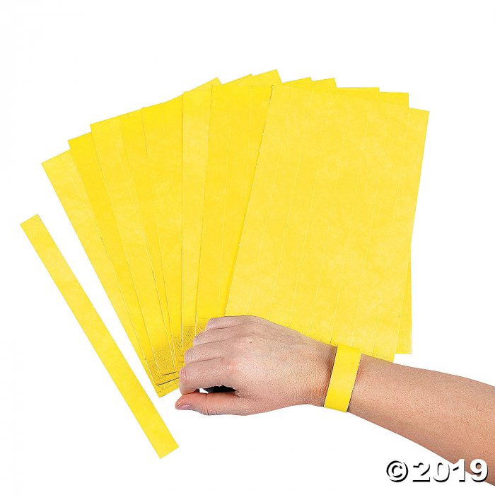 Yellow Self-Adhesive Wristbands (100 Piece(s))