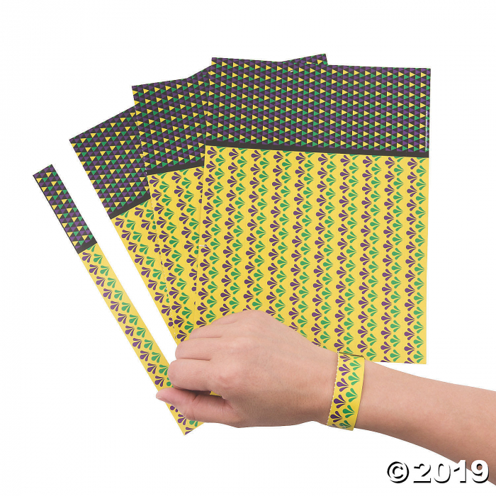 Mardi Gras Printed Wristbands (100 Piece(s))