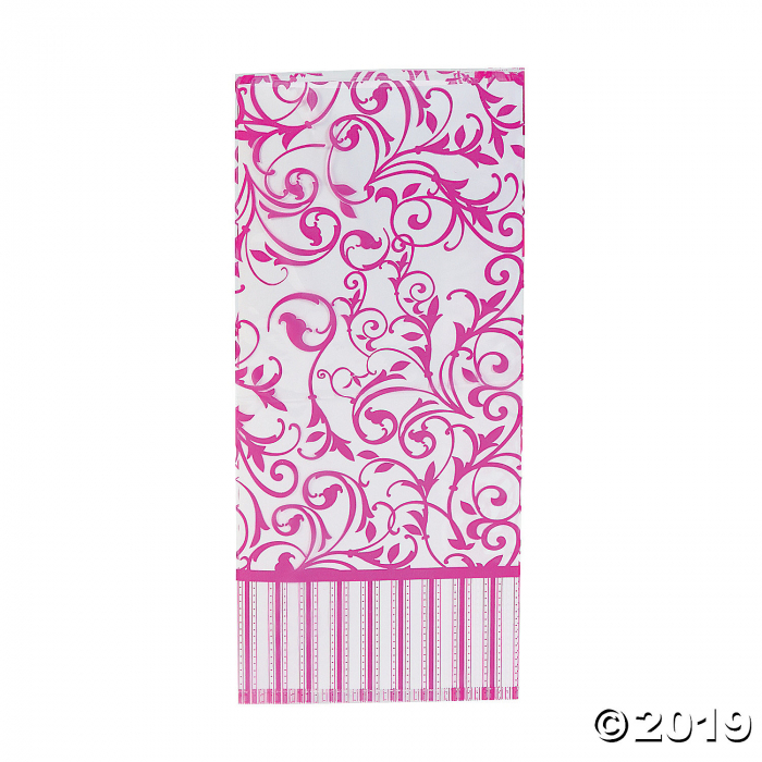 Hot Pink Swirl Cellophane Bags (Per Dozen)